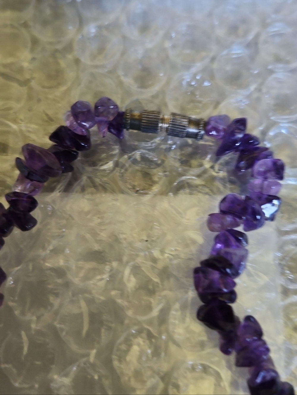 Purple Amethyst Chip Necklace - Elegant Jewelry From Estate